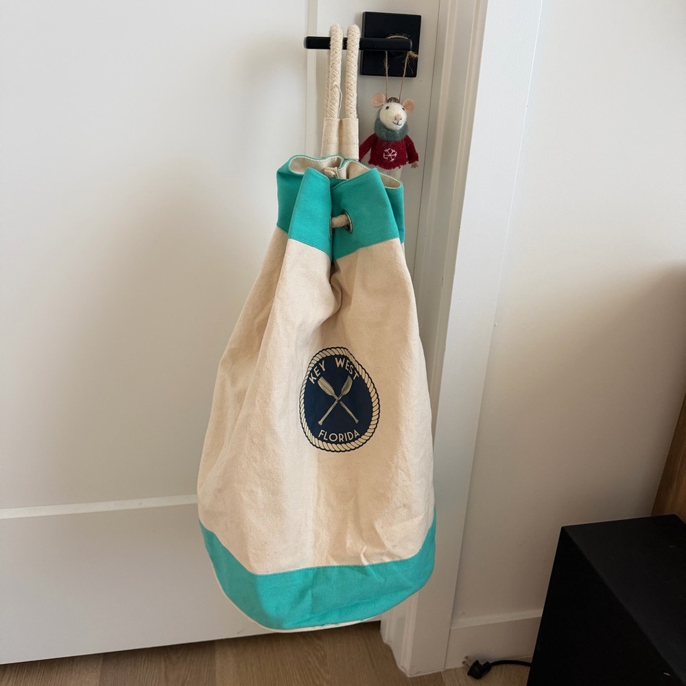 Key West Retro Beach Bag | Vintage Nautical Canvas Tote